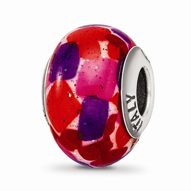 Jewelry Beads Glass Beads Sterling Silver Reflections Red Italian Murano Glass Bead Jewelry Beads Glass Beads Sterling Silver Reflections Red Italian Murano Glass Bead
